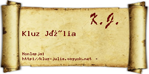 Kluz Júlia névjegykártya